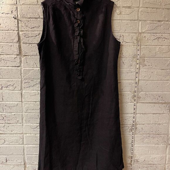 Harve Benard Linen Sleeveless Ruffle Dress 12 - Picture 2 of 8